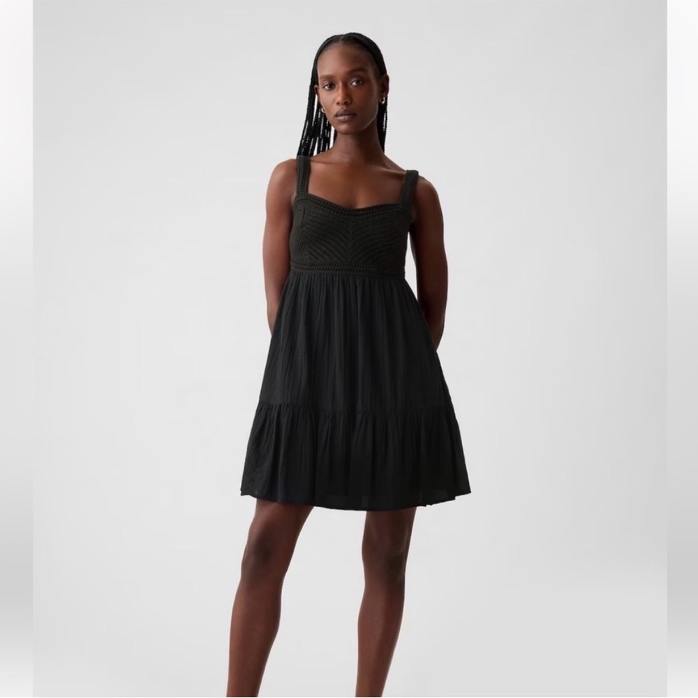 GAP black crocheted mini dress